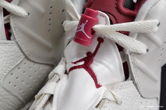 Cheap LUCY Jordan Retro white Maroon Air 6 384664-116 0708